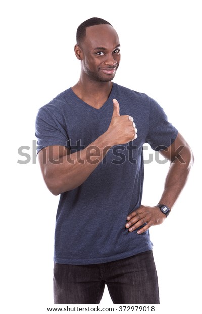 Young Excited Casual Black Man Giving Stock Photo 372979018 | Shutterstock