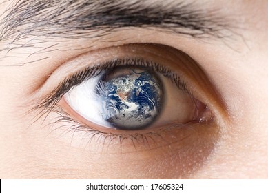 A young eye with the world detail