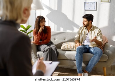 Young Family Couple At Psychologist Counseling Meeting