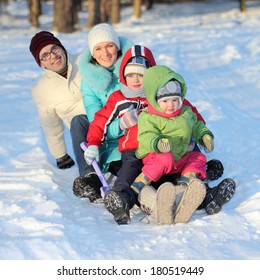 Young Family Sledding