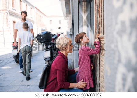 Similar – Image, Stock Photo Twins look at postcards