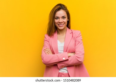 Young fashion business woman who feels confident, crossing arms with determination. - Shutterstock ID 1510482089