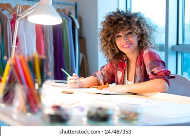 Young Fashion Designer At Work