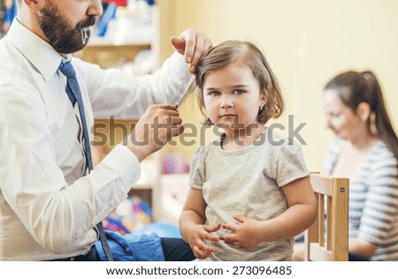 Similar – Image, Stock Photo father combing Lifestyle