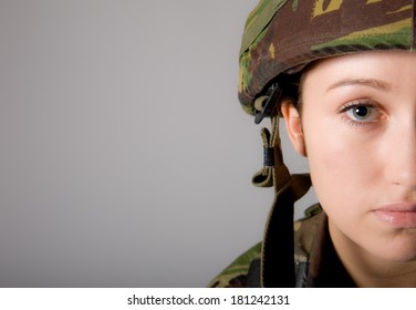 Young Female British Soldier