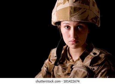 Young Female British Soldier