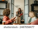 Young female candidate walking into a office, holding a CV, ready to have a job interview with a HR team