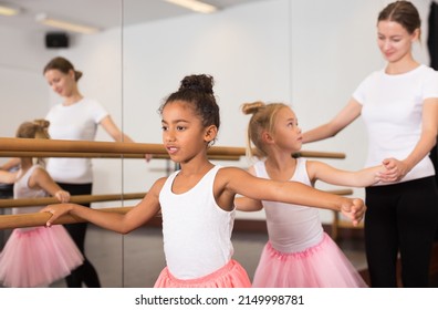 Young Female Classical Dance Teacher Helping Stock Photo 2149998781 ...