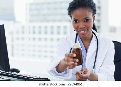 Young Female Doctor Giving Medication Her Stock Photo 92394061 ...