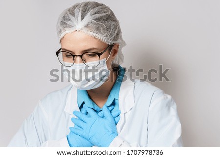 Young female doctor with a sickness symptoms