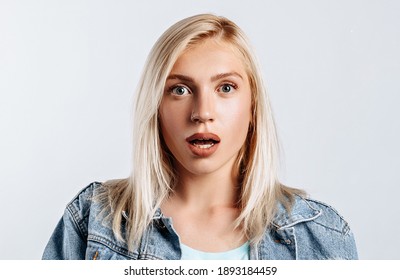 Young Female Feeling Excited Shocked Great Stock Photo 1893184459 ...