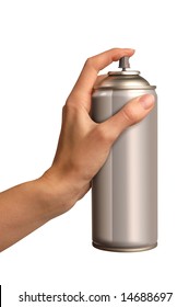 Young Female Hand Spraying An Aerosol Can