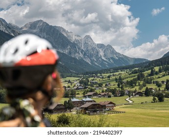 A Young Female Hiking In The Mountains