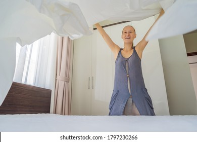 Young Female Housekeeper Changing Bedding In Hotel Room - Shutterstock ID 1797230266
