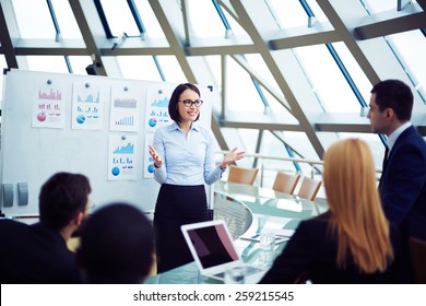 Young Female Manager Holding Briefing
