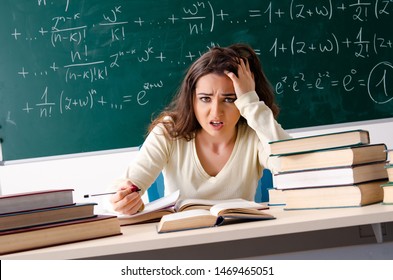 Young Female Math Teacher Front Chalkboard Stock Photo (Edit Now ...