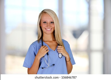 Young Female Nurse Working In A Hospital