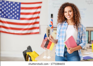 Young Female Student At Language School