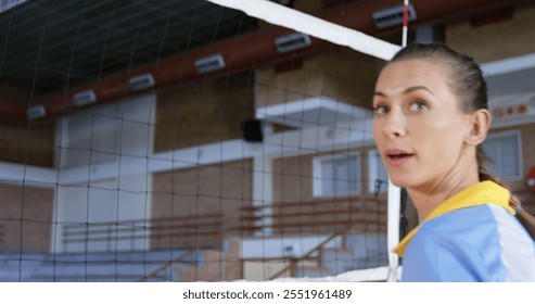 Young female volleyball player practising volleyball in the court 4k - Powered by Shutterstock