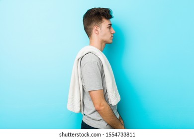 Young Fitness Teenager Man Gazing Left Stock Photo 1554733811 