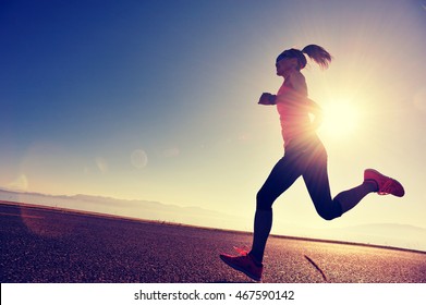 Young Fitness Woman Runner Running On Stock Photo 483002185 | Shutterstock