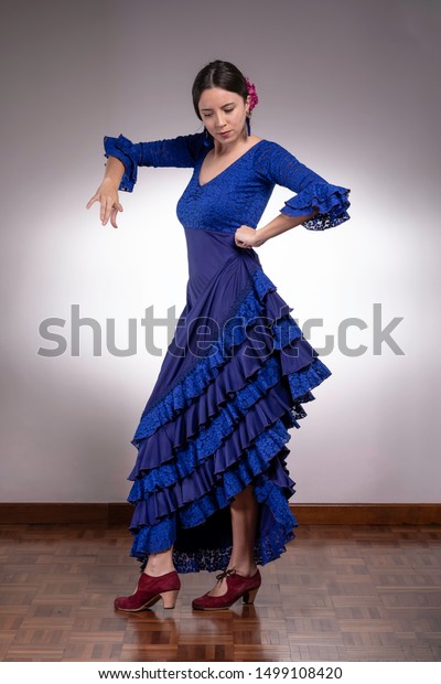 Young Flamenco Dancer On Wood Floor The Arts Miscellaneous