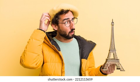 Young French Man With A Beret. Paris And France Concept.