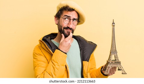 Young French Man With A Beret. Paris And France Concept.