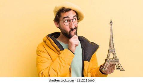 Young French Man With A Beret. Paris And France Concept.