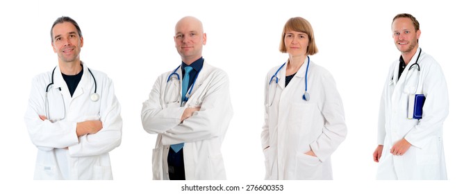 young friendly medical team in lab coat