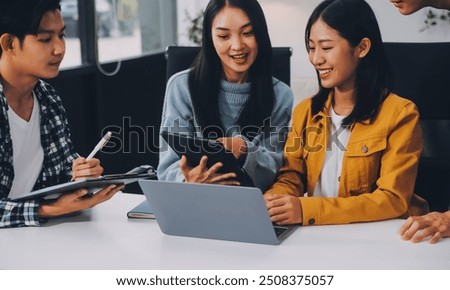 Young friends doing school assignment together at home