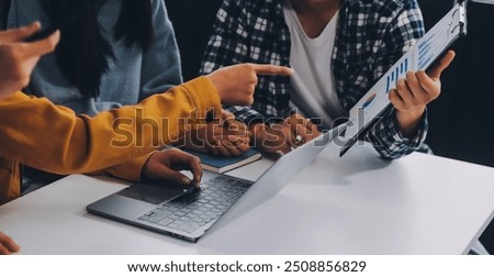 Young friends doing school assignment together at home