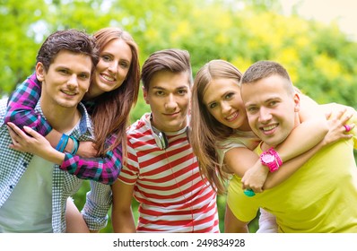 Young friends having fun outdoor - Shutterstock ID 249834928