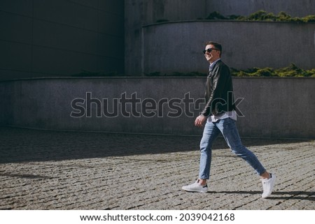 Similar – Image, Stock Photo Caucasian man walking on the beach of Edisto Island, South Carolina