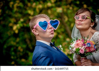 Young Funny Wedding Couple 