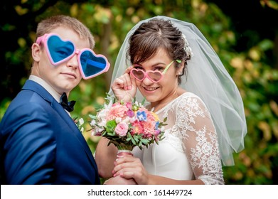 Young Funny Wedding Couple 