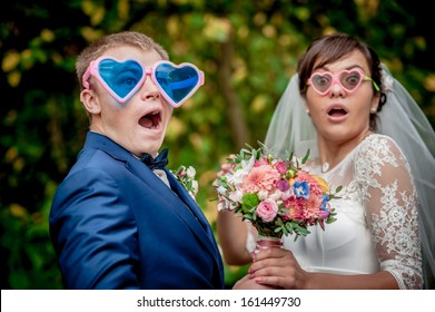 Young Funny Wedding Couple 