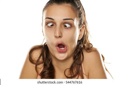 Young Funny Woman Making Silly Face