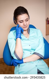 Young Girl Asleep On A Dentist Chair