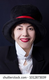 A Young Girl In A Black Velvet Hat Magician