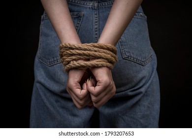 Young Girl Bound Hands On Black Stock Photo 1789891460 | Shutterstock