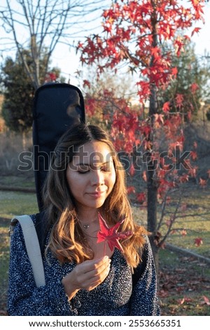 Similar – Image, Stock Photo evening sun Woman Feminine