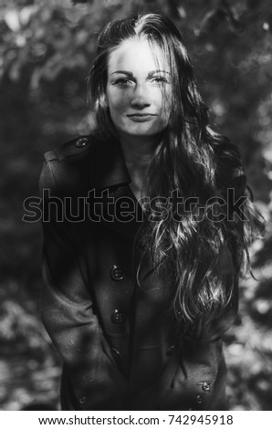 Similar – Close up portrait of happy blonde girl