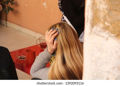 Young Girl At A Community Center For At Risk Youth, Depression, Mental Health, Waiting