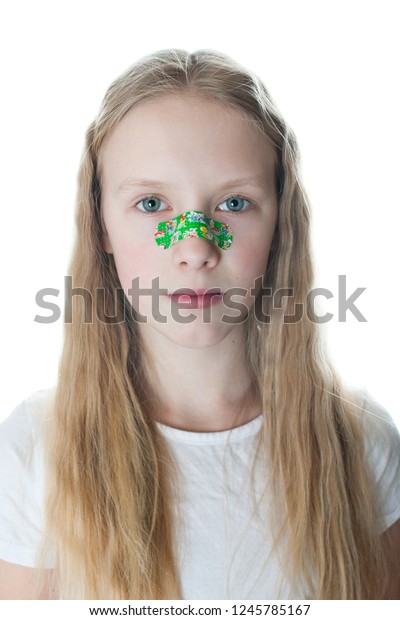 Young Girl Curly Blonde Hair Has Stock Photo Edit Now 1245785167