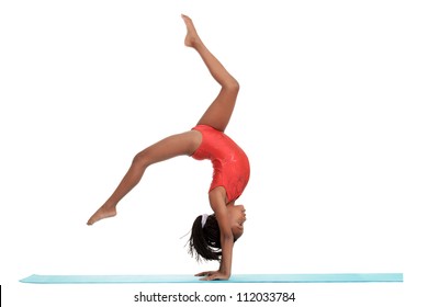 young girl doing gymnastics with motion blur - Shutterstock ID 112033784