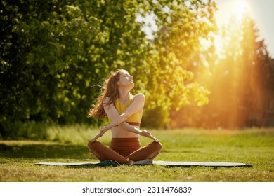 young girl doing yoga in nature, Asanas - poses in yoga for beginners - Powered by Shutterstock