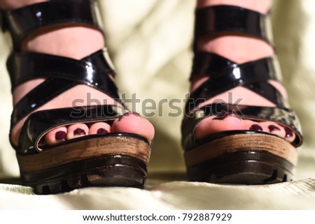 Young girl feet and shoes