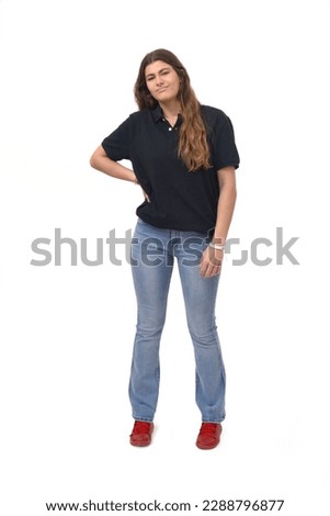 young girl with flank pain on white background Stock photo © 