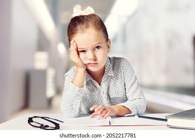 Young Girl Focused Studying Online Class Stock Photo 2052217781 ...